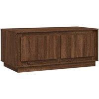 Berkfield Home Coffee Table Brown Oak 102x50x44 cm Engineered Wood | Size: 102 x 50 x 44 cm