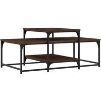 Berkfield Home Coffee Table Brown Oak 102x60x45 cm Engineered Wood | Size: 102 x 60 x 45 cm