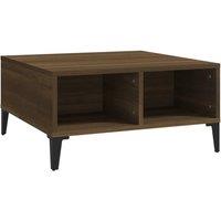 Berkfield Home Coffee Table Brown Oak 60x60x30 cm Engineered Wood | Size: 60 x 60 x 30 cm