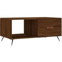 Berkfield Home Coffee Table Brown Oak 90x50x40 cm Engineered Wood | Size: 90 x 50 x 40 cm