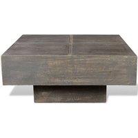 Berkfield Home Coffee Table Dark Brown Square Solid Mango Wood