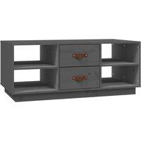 Berkfield Home Coffee Table Grey 100x50x41 cm Solid Wood Pine | Size: 100 x 50 x 41 cm