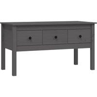 Berkfield Home Coffee Table Grey 102x49x55 cm Solid Wood Pine | Size: 102 x 49 x 55 cm