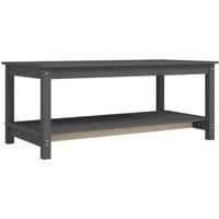 Berkfield Home Coffee Table Grey 110x55x45 cm Solid Wood Pine | Size: 110 x 55 x 45 cm