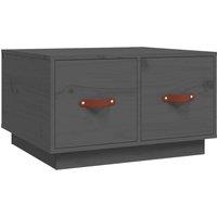 Berkfield Home Coffee Table Grey 60x53x35 cm Solid Wood Pine | Size: 60 x 53 x 35 cm