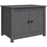 Berkfield Home Coffee Table Grey 71x49x55 cm Solid Wood Pine | Size: 71 x 49 x 55 cm