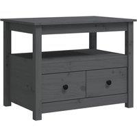Berkfield Home Coffee Table Grey 71x49x55 cm Solid Wood Pine | Size: 71 x 49 x 55 cm
