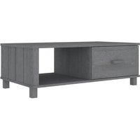 Berkfield Home Coffee Table HAMAR Dark Grey 100x55x35 cm Solid Wood Pine | Size: 100 x 55 x 35 cm