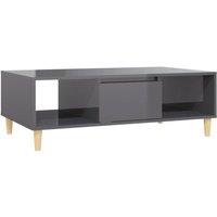 Berkfield Home Coffee Table High Gloss Grey 103.5x60x35 cm Engineered Wood