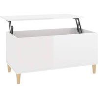 Berkfield Home Coffee Table High Gloss White 90x44.5x45 cm Engineered Wood