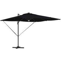 Berkfield Home Cantilever Roma Parasol with LEDs Black 286x285x270 cm Aluminium | Size: 286 x 285 x 270 cm