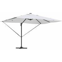 Berkfield Home Cantilever Roma Parasol with LEDs Sand 352x251x265 cm Aluminium in Beige | Size: 352 x 251 x 265 cm