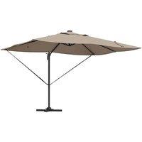 Berkfield Home Cantilever Roma Parasol with LEDs Taupe 352x251x265 cm Aluminium | Size: 352 x 251 x 265 cm