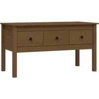Berkfield Home Coffee Table Honey Brown 102x49x55 cm Solid Wood Pine | Size: 102 x 49 x 55 cm