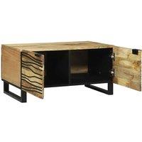 Berkfield Home Coffee Table - 80 x 50 x 40 cm, Solid Mango Wood in Beige | Size: 80 x 50 x 40 cm