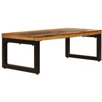 Berkfield Home Coffee Table 100x50x35 cm Solid Reclaimed Wood & Steel in Brown | Size: 100 x 50 x 35 cm