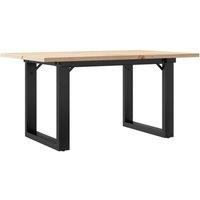 Berkfield Home Coffee Table O-Frame 80x50x40 cm Solid Wood Pine & Steel in Brown | Size: 80 x 50 x 40 cm