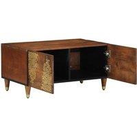 Berkfield Home Coffee Table 80x50x40 cm Solid Wood Mango in Brown | Size: 80 x 50 x 40 cm