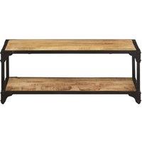 Berkfield Home Coffee Table 90x45x35 cm Solid Rough Mango Wood in Brown | Size: 90 x 45 x 35 cm