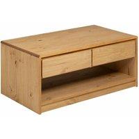 Berkfield Home Coffee Table SAUDA Oak 99x55x45 cm Solid Wood Pine in Brown | Size: 99 x 55 x 45 cm