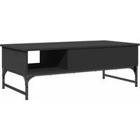 Berkfield Home Coffee Table Black 100x50x35 cm Engineered Wood & Metal | Size: 100 x 50 x 35 cm