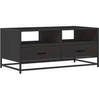 Berkfield Home Coffee Table Black 100x50x45 cm Engineered Wood & Metal | Size: 100 x 50 x 45 cm