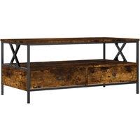 Berkfield Home Coffee Table Smoked Oak 100x51x45 cm Engineered Wood in Brown | Size: 100 x 51 x 45 cm
