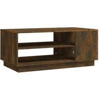 Berkfield Home Coffee Table Smoked Oak 102x55x43 cm Engineered Wood in Brown | Size: 102 x 55 x 43 cm