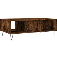 Berkfield Home Coffee Table Smoked Oak 104x60x35 cm Engineered Wood in Brown | Size: 104 x 60 x 35 cm