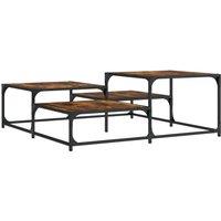 Berkfield Home Coffee Table Smoked Oak 107x107x40 cm Engineered Wood in Brown | Size: 107 x 107 x 40 cm