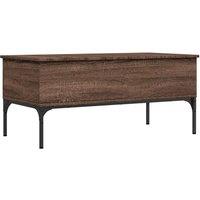 Berkfield Home Coffee Table Brown Oak 100x50x45 cm Engineered Wood & Metal | Size: 100 x 50 x 45 cm