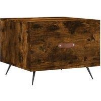 Berkfield Home Coffee Table Smoked Oak 50x50x40 cm Engineered Wood in Brown | Size: 50 x 50 x 40 cm