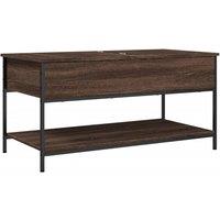 Berkfield Home Coffee Table Brown Oak 100x50x50 cm Engineered Wood & Metal | Size: 100 x 50 x 50 cm