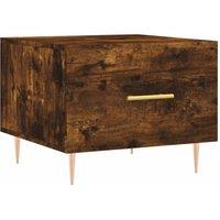 Berkfield Home Coffee Table Smoked Oak 50x50x40 cm Engineered Wood in Brown | Size: 50 x 50 x 40 cm