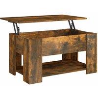 Berkfield Home Coffee Table Smoked Oak 79x49x41 cm Engineered Wood in Brown | Size: 79 x 49 x 41 cm