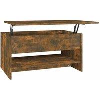 Berkfield Home Coffee Table Smoked Oak 80x50x40 cm Engineered Wood in Brown | Size: 80 x 50 x 40 cm
