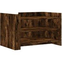 Berkfield Home Coffee Table Smoked Oak 80x50x50 cm Engineered Wood in Brown | Size: 80 x 50 x 50 cm