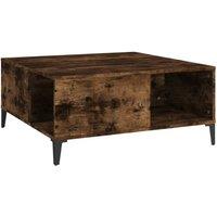 Berkfield Home Coffee Table Smoked Oak 80x80x36.5 cm Engineered Wood in Brown