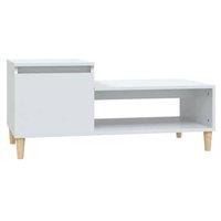 Berkfield Home Coffee Table High Gloss White 100x50x45 cm Engineered Wood | Size: 100 x 50 x 45 cm