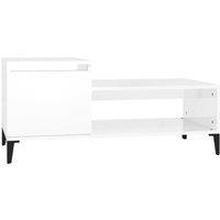 Berkfield Home Coffee Table High Gloss White 100x50x45 cm Engineered Wood | Size: 100 x 50 x 45 cm