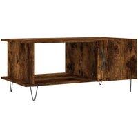 Berkfield Home Coffee Table Smoked Oak 90x50x40 cm Engineered Wood in Brown | Size: 90 x 50 x 40 cm