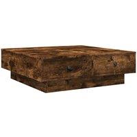 Berkfield Home Coffee Table Smoked Oak 90x90x28 cm Engineered Wood in Brown | Size: 90 x 90 x 28 cm