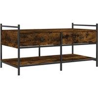 Berkfield Home Coffee Table Smoked Oak 99x50x50 cm Engineered Wood in Brown | Size: 99 x 50 x 50 cm