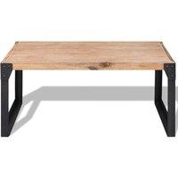 Berkfield Home Coffee Table Solid Acacia Wood 100x60x45 cm in Brown | Size: 100 x 60 x 45 cm