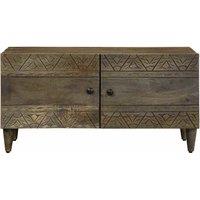 Berkfield Home Coffee Table Light Grey 80x50x40 cm Solid Wood Mango | Size: 80 x 50 x 40 cm