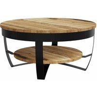 Berkfield Home Coffee Table Solid Rough Mango Wood 65x32 cm in Brown