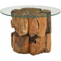 Berkfield Home Coffee Table Solid Teak Driftwood 60 cm in Brown