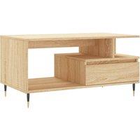 Berkfield Home Coffee Table Sonoma Oak 90x49x45 cm Engineered Wood in Brown | Size: 90 x 49 x 45 cm