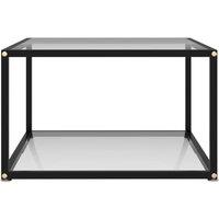 Berkfield Home Coffee Table Transparent 60x60x35 cm Tempered Glass in Clear | Size: 60 x 60 x 35 cm