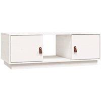 Berkfield Home Coffee Table White 100x50x35 cm Solid Wood Pine | Size: 100 x 50 x 35 cm
